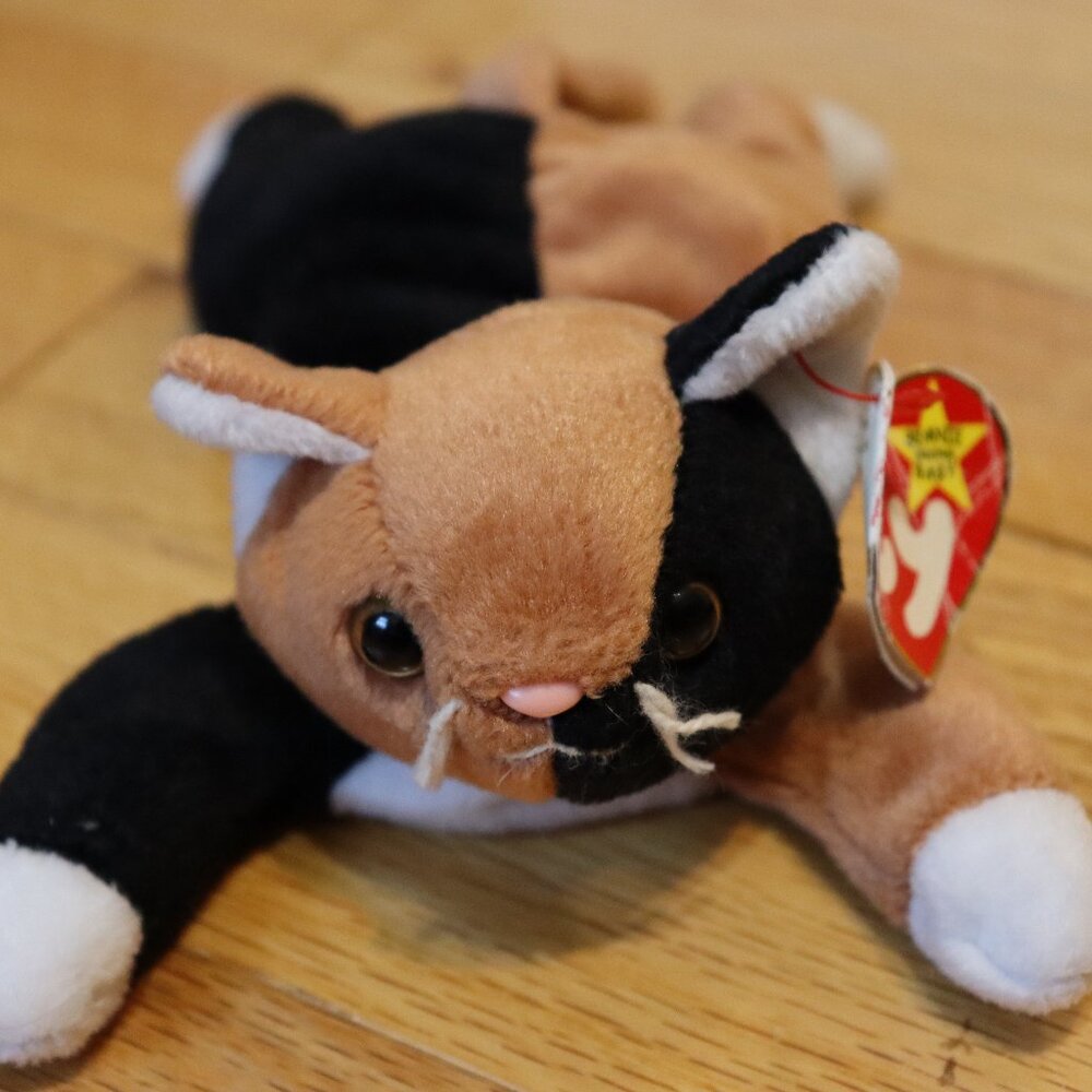 Ty Beanie Baby "Chip" Calico Cat Plush Multicolor One Size